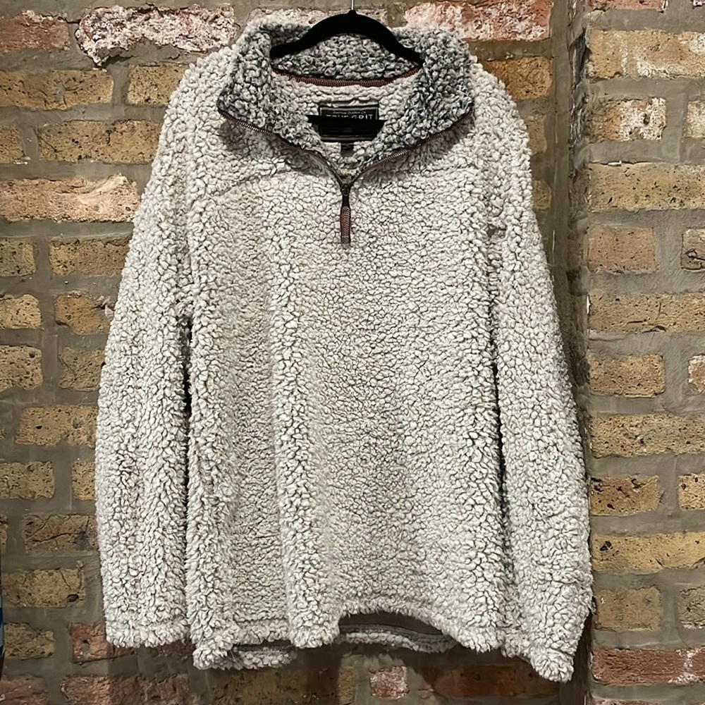 True Grit Men’s Sherpa Pullover (XXL) - Gray